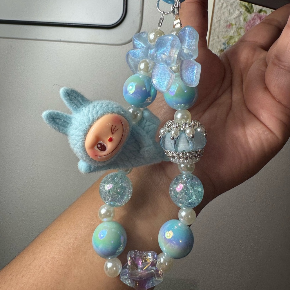 Blue Labubu Inspired Yoga Phone/Key/Bag Chain